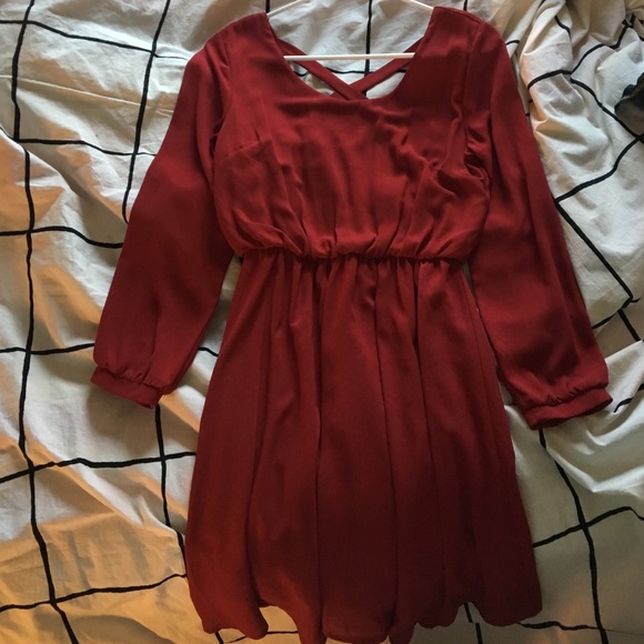 Flowy red dress