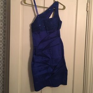 Blue One Shoulder Dress