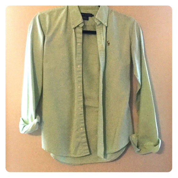 Ralph Lauren Green Button Down Sz 2
