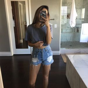 Denim High Waisted Shorts
