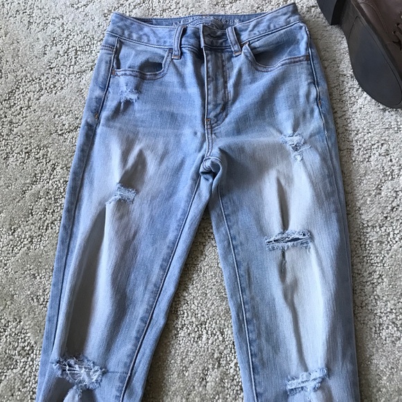 High waisted ripped skinny jeans