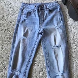 High waisted ripped skinny jeans