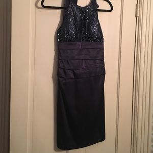 Navy blue sequined dress
