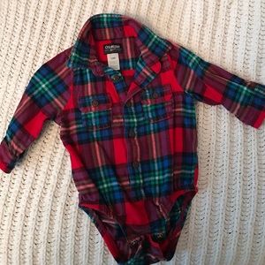 Oshkosh 12 mo plaid onesie! Cute cute cute!