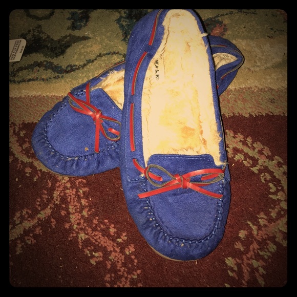 Blue moccasins