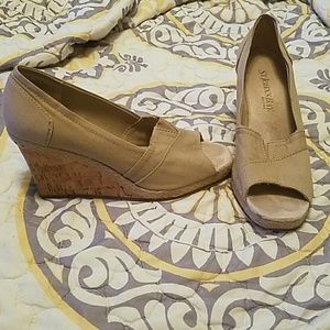 St. John's Bay Canvas Wedges
