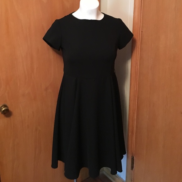 Black full circle skirt swing dress