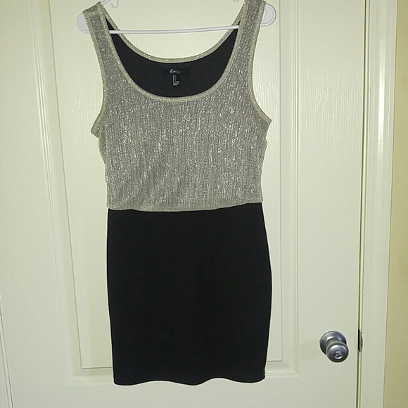 Gold and black bodycon dress