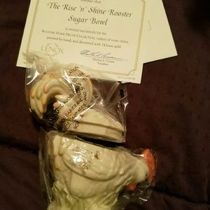 Lenox rooster and sugar bowl with certificates