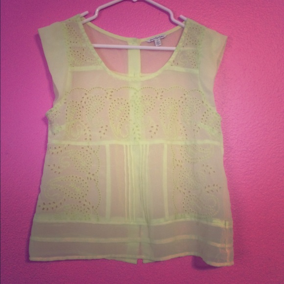 Sheer light green top