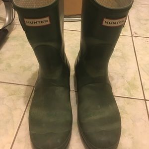Original green Hunter rainboots- short style