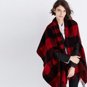 NEW Madewell reversible buffalo plaid cape