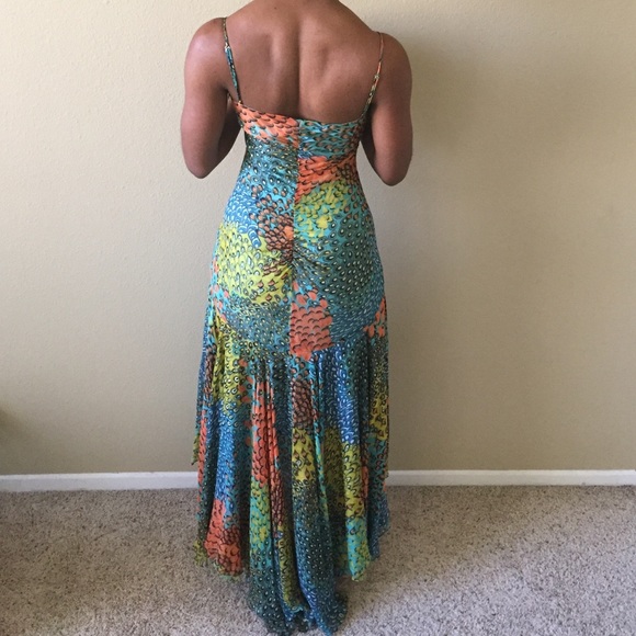 BCBG MAXAZRIA Peacock Printed Dress - Picture 2 of 3