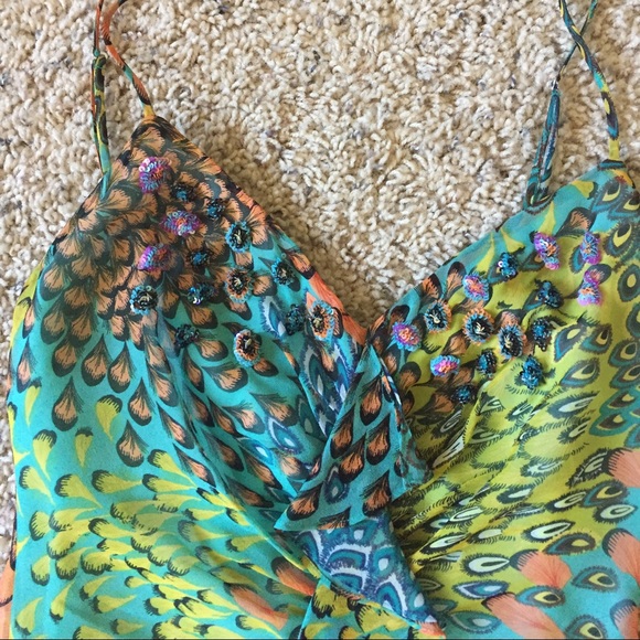 BCBG MAXAZRIA Peacock Printed Dress - Picture 3 of 3