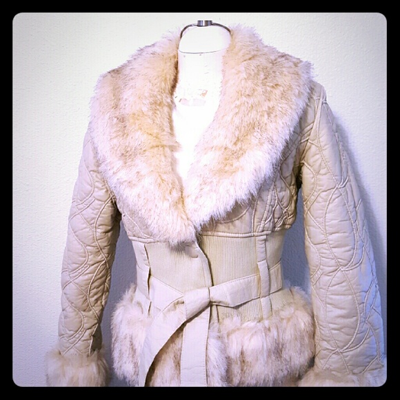Winter Jacket with Faux Fur Collar M