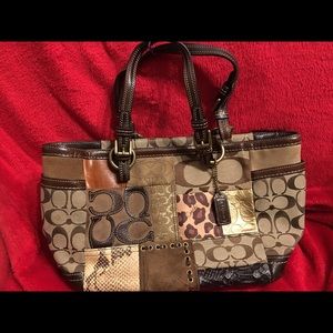 Authentic Brown Patch work Coach tote.