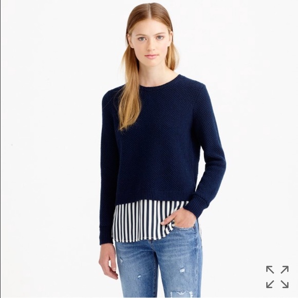 J. Crew Sweaters - J. Crew lambswool shirttail sweater in stripe