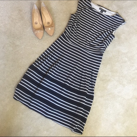 American Living Navy blue strip dress