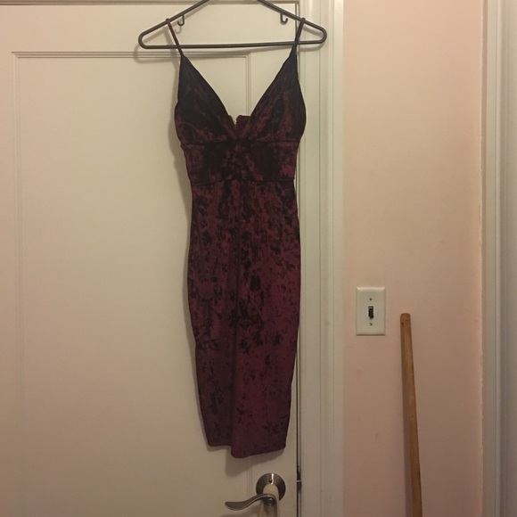 Burgundy Velvet Dress