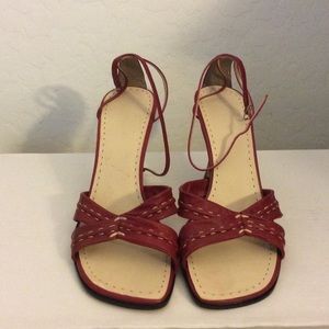 Nine West Red Open Toe Sandals
