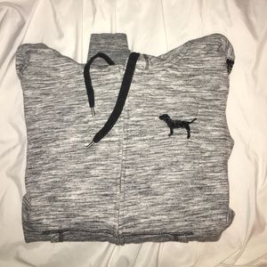 grey sequin PINK hoodie