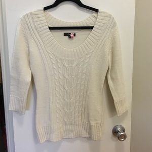 Express cable knit ivory sweater