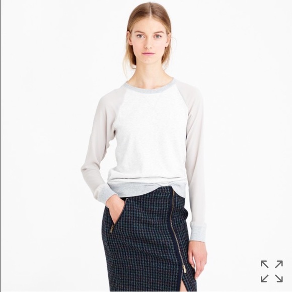 J. Crew sheer-sleeve sweatshirt