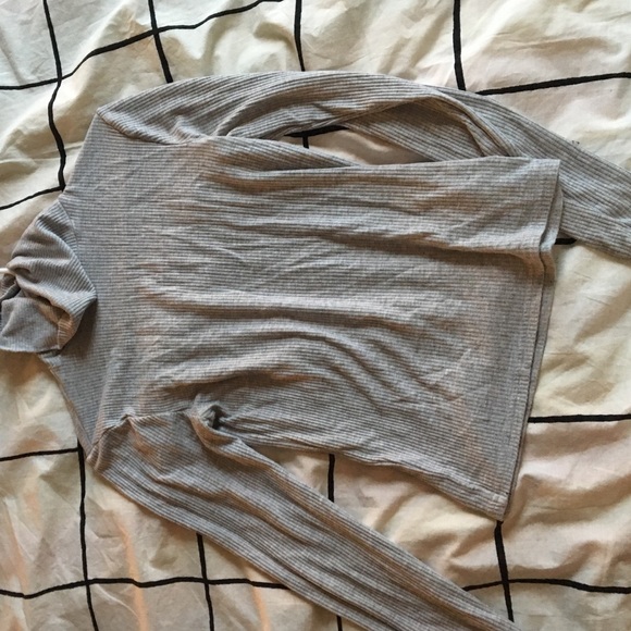 Grey ribbed turtleneck