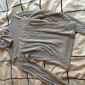 Grey ribbed turtleneck
