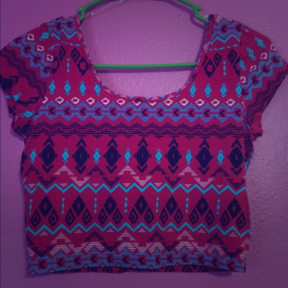 Short red tight crop top.