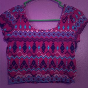 Short red tight crop top.