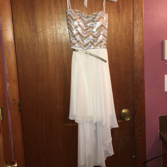 white formal high-low dress