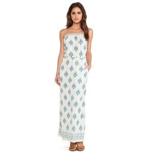 Blue and white maxi dress
