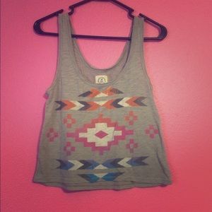 Grey Aztec crop top
