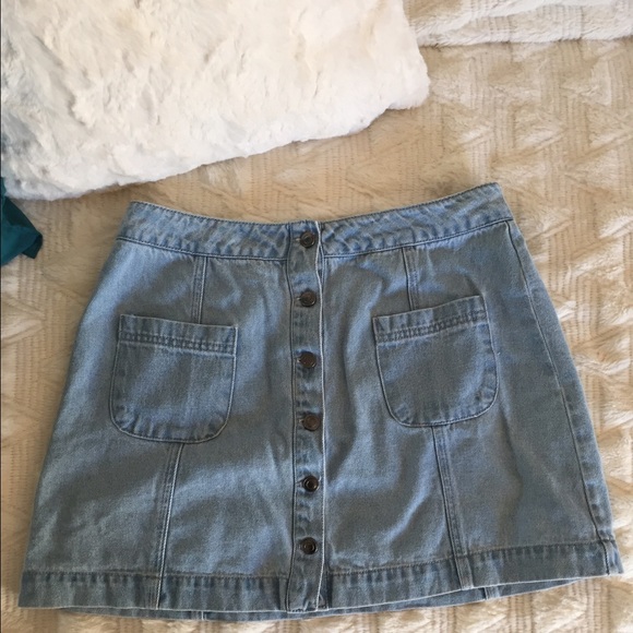 Denim Button Down Skirt