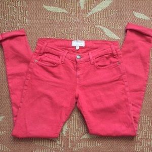 Current Elliott Red Slim Ankle Jeans