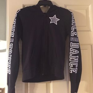 Black "Love Dance" Zipper hoodie