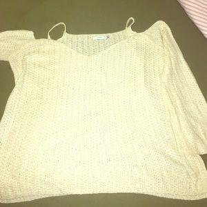 Lacy Cold Shoulder Cream Top