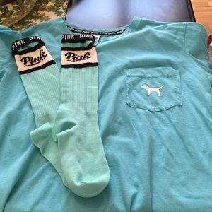 Pink tshirt and socks