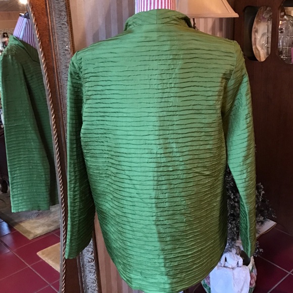 Silk Land Green Long Sleeve Lined Jacket - Picture 3 of 4