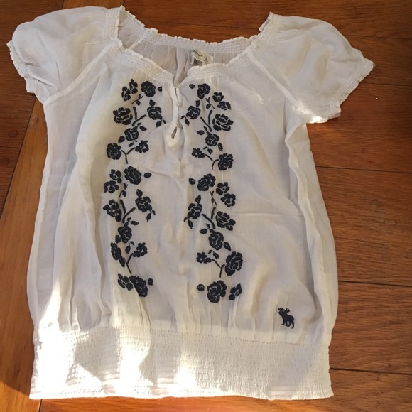 Abercrombie loose fitting sheer white shirt size L