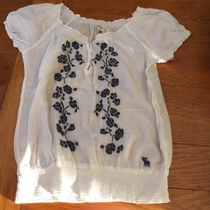 Abercrombie loose fitting sheer white shirt size L