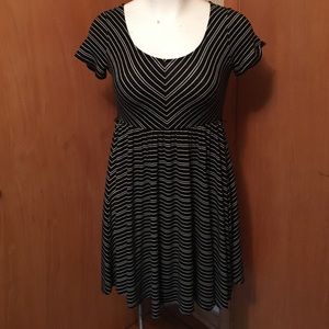 Very flattering! Full skirt striped dress