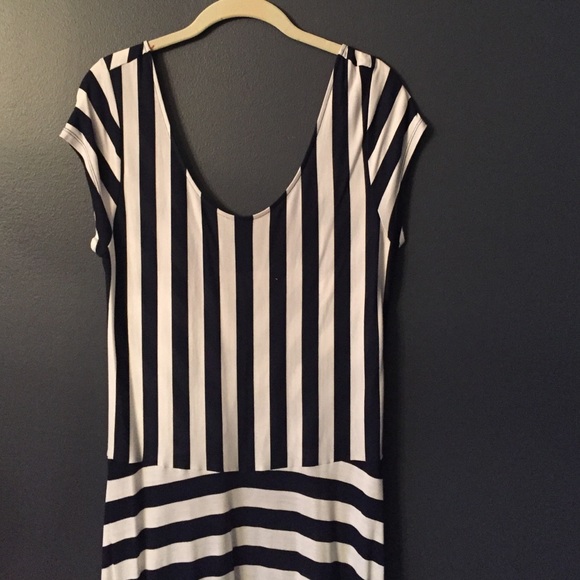 Beautiful navy and white striped flowing dress