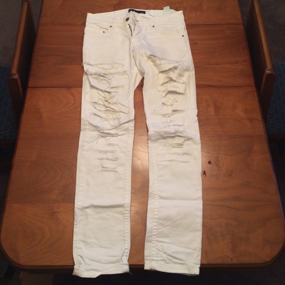 tan ripped jeans mens