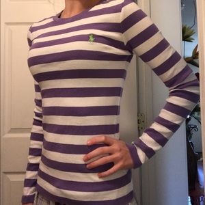 Purple and white stripped Raulph Lauren shirt