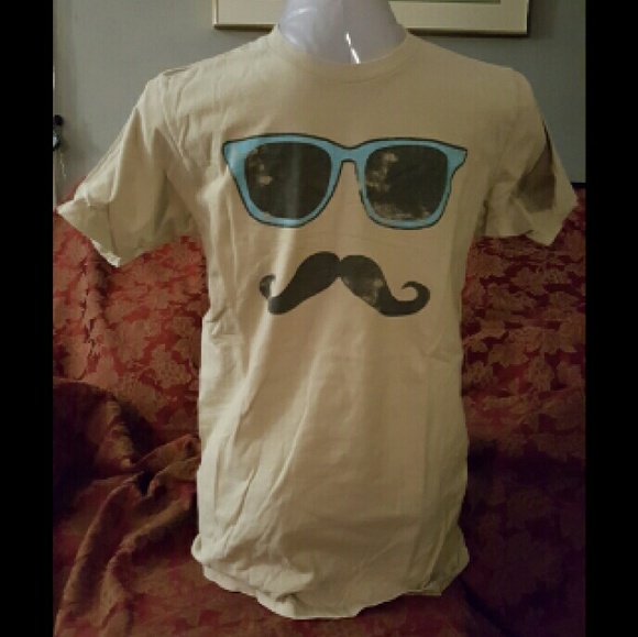 Men's Funny Mustache T-Shirt - Picture 1 of 1