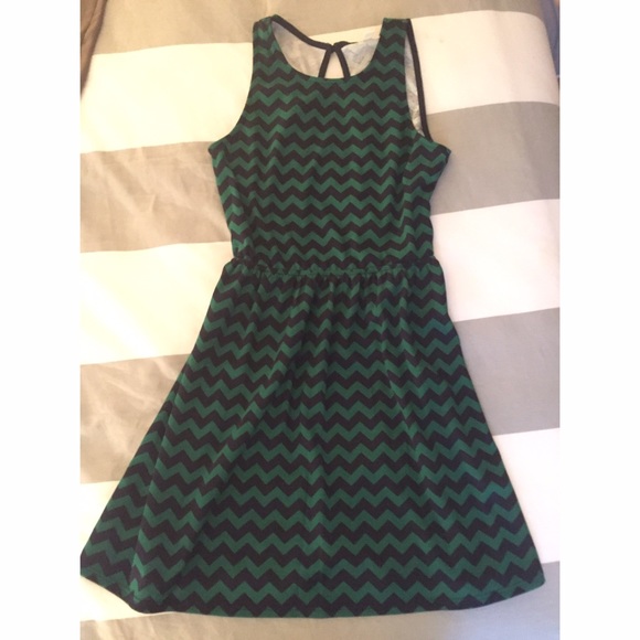 Chevron open back dress