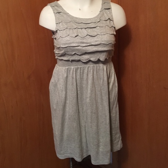 Silver knit Deletta scallop dress