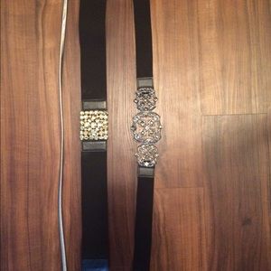 3 Belts with various hardware in size XS